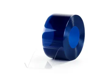 PVC Streifen Lamellen 200x2mm blau-transparent