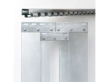 PVC-Streifenvorhang Komplett-Set 3x300 mm – helltransparent, 4,00 m breit Länge wählbar 1,50–4,00m