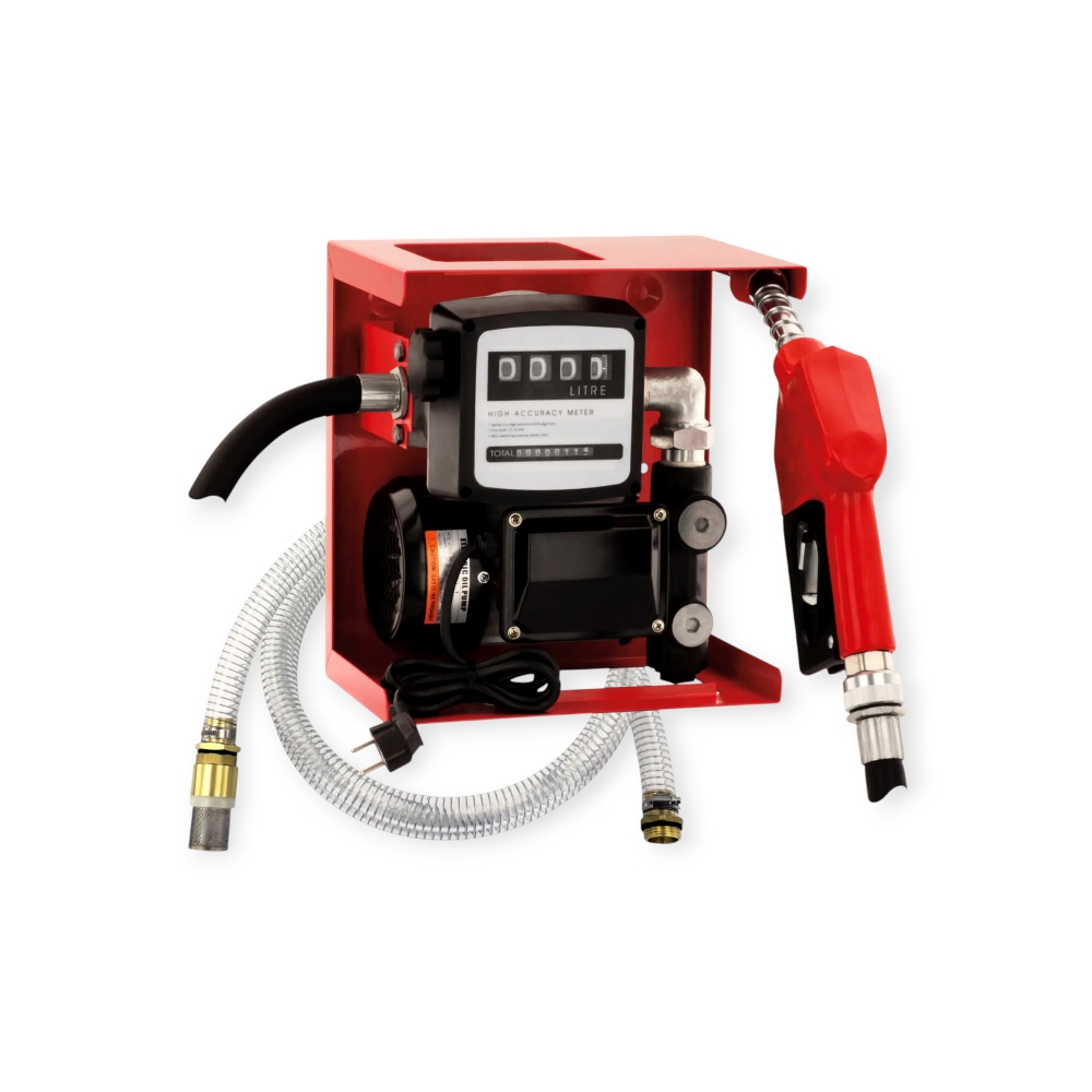 Bild 1 von Dieselpumpe 230V 60l/min im Set – mit Zählwerk, autom. Zapfpistole & Schläuchen für Hoftankstelle