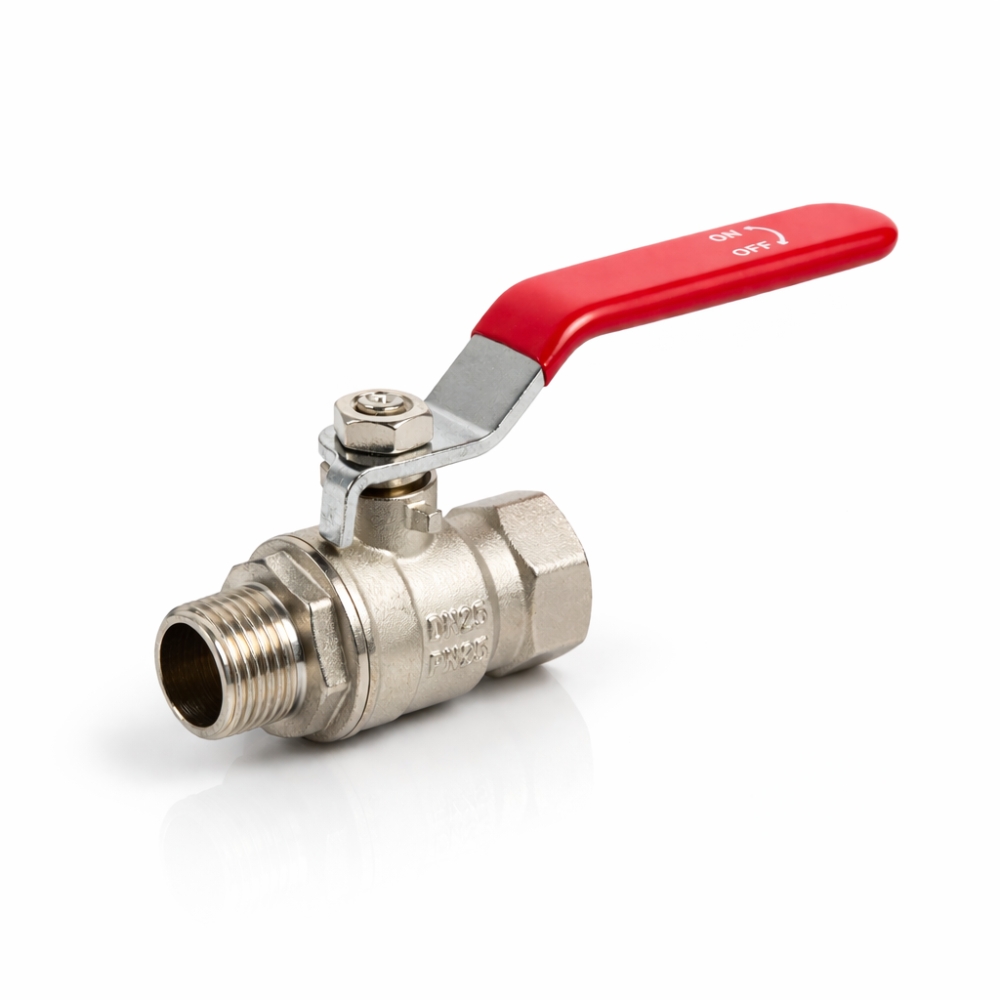 Bild 1 von Profec Kugelhahn Messing vernickelt IG x AG – 25 bar, Typ 104