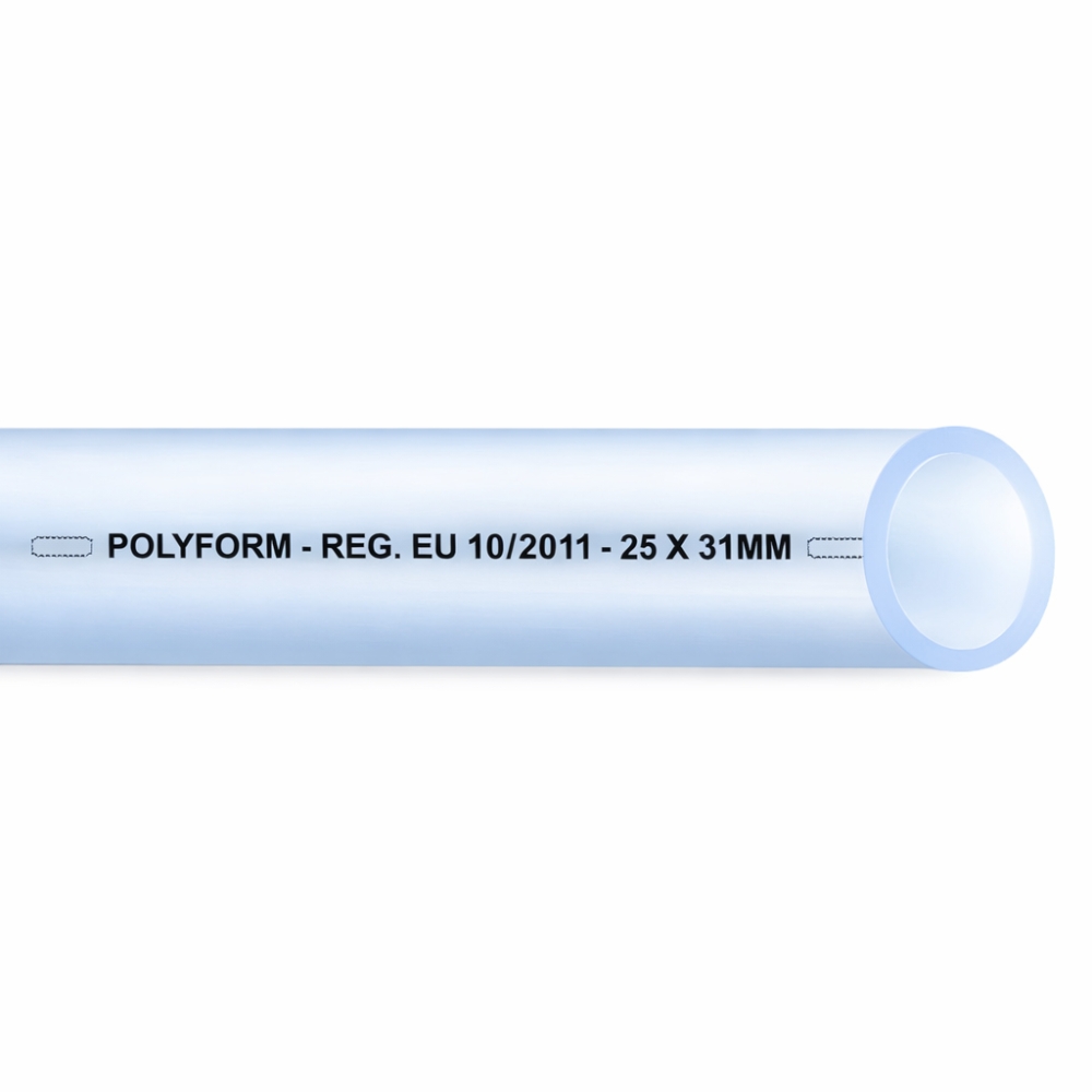 Bild 1 von PVC Schlauch lebensmittelbeständiger Wasserschlauch transparent POLYFORM  / (Schlauchgröße: Innen x Aussen) 20 x 26 mm