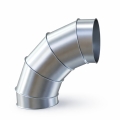 Rohrbogen verzinkt aus Stahlblech 90°
